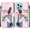 KENHONER Cover Compatibile con Honor 400 Lite 5G, Premium Pelle PU Portafoglio Flip Libro Custodia per Honor 400 Lite [Protezione Completa] - ragazza