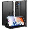 Eirltiy Cover per Samsung Galaxy A14 5G Portafoglio Pelle PU Premium, Custodia Scomparti Carte Antiurto Protettiva Case con 1 Vetro Temperato, Nero