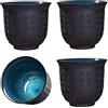 GOMETY Set di 4 tazze da tè giapponesi, 165 ml, tazze da tè cinesi, piccole e asiatiche, in ceramica, senza manico, tazza da tè in porcellana con testo di buona fortuna, in rilievo per tè sake caffè