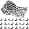 Spritewelry 1 m di nastro da cucito con borchie a cono con retro piatto, stile punk rock, nastro da cucito con perline, per abbigliamento, decorazione per feste, fai da te, artigianato fai da te, nero