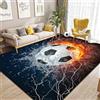 JynxtoyZeal Tappeto da calcio per Soggiorno,Fiamme Stampate Tappeto da Stadio di Calcio,Decorazioni per la casa Tappetino da gioco per cameretta, cameretta e sala giochi,80×120cm