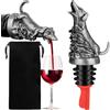MR.BARWARE Aeratore per vino a forma di bassotto, beccuccio per alcol, versatore e tappo per bottiglia di cane salsiccia argentata per liquori, vino, champagne, regali di compleanno, festa del papà