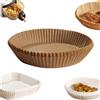 Vyloky Carta da forno per friggitrice ad aria calda, 2 - 4,2 l, 16 - 27 cm, 100 pezzi di carta pergamena rotonda Airfryer Liners, per forno e aria fryers (colore di base rotondo, 23 - 27 cm)