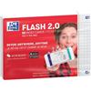 Oxford Schede flash, a quadretti, con cornice bianca, formato A6, confezione da 80