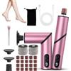 PKBD 2-in-1 Pedicure Elettrico Professionale,9 Velocità Regolabile Ricaricabile con Display LCD Pedicure Elettrico Piedi per Calli Piedi Rimozione Per Rimuovere Calli, Pelle Morta,Rosa