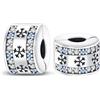 LONGLUCK 925 Argento Sterling Clip Charms per Collana Bracciale Perline Distanziatore con 5A Zirconia Festa della Mamma Regalo di Natale fai da te per le donne