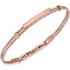 Breil, Collezione Loop, Bracciale Uomo in Acciaio Specchiato IP Rose, con Sottili Cavetti ed Elemento Centrale Personalizzabile con Incisione, Pratica Chiusura Regolabile 17.5-20.3 cm, Color Rose