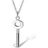 Dankadi Collana da donna in argento Sterling 925 da 18 a 22 con ciondolo a forma di chiave regolabile, chiusura con aragosta, regalo di gioiello per festa di compleanno fidanzata, 22, Argento