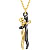 HMOOY Collana Abbraccio, Collana Ciondolo Abbraccio Coccolo Affettuoso Collana Coppie Personalità per Lui e Lei San Valentino Regolabile Moda per Donna Uomo (Nero-Oro)