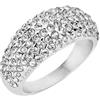 Breil, Collezione Gem, Anello Donna in Acciaio Lucido, Anello con Pavé di Cristalli, Design a Fascia Variabile, Larghezza 3.5-9.5 mm, Idea Regalo Donna, Taglia 18
