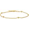 MIORE Bracciale Donna Argento 925 Placcato Oro 18 Carati, 19 Cm Catena con Sfere, Chiusura Regolabile, Anallergico, Made in Italy, Confezionato in un Elegante Portagioie Intrecciata