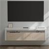 doporro Mobile Porta TV Sospeso 160 cm Rovere Chiaro, Mensola TV da Parete con Vano a Giorno e Ante a Ribalta per Soggiorno Salotto, Design Salvaspazio Fernsehschrank01
