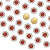 QUARKZMAN 100 Pezzi di Rhinestones da Cucire, 12mm Fiori a Forma di Artiglio in Vetro Cristallo Base in Metallo Gemme da Cucire Bottoni per Accessori da Cucire Abiti, Rosso Scuro