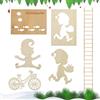 LEIMEND 6 Pezzi Stencil Impronte Elfo Gnomo Accessori Natale in Legno Modello di Impronta di Gnomo per Pavimenti e Decorazioni per Finestre Natale Decorazioni Casa