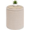 Bonlife Pouf Contenitore, Portaoggetti Piccolo Baule, Poggiapiedi Pieghevole Cubo, Cassapanca, per Ingresso, Soggiorno e Camera da Letto, Beige, 37x37x45 cm