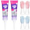 Zimoer 2 Pezzi Gel Antimuffa 90 g e 2 Paia di Guanti da Pulizia Taglia M, Potente Gel Detergente per Bagno, Cucina, Piastrelle, Fughe, Muri e Lavandini, Rimuove Muffa e Macchie Ostinate