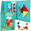 Maison Julia - Tangram Bambini Magnetico - Gioco Educativo Montessori da 3 Anni - Puzzle Smart da Viaggio - Attività Calma Treno Aeroplano e Auto - Rompicapo - Regalo Natale Compleanno