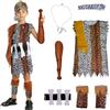 HTTDSLF Costume da Cavernicola per Bambini, Costume delle Caverne, Costumes Preistoria Bambini, per Halloween Carnevale Spettacolo di Festa