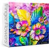 Larkipuzz Puzzle di fiori colorati per adulti 1000 pezzi, puzzle di pittura di piante belle artistiche, puzzle difficile impegnativo pagine di fiori selvatici
