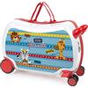 ITACA - Valigia Bambina Con Seduta Comoda Trolley Cavalcabile Con Ruote Girevoli Valigia Per Bambini Leggera Colorata Design Giocoso Viaggi Divertenti Per Piccoli, Amici dello zoo