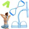 LIULINY Fascia di Resistenza a Pedale, Fascia di Resistenza a Forma di 8, Corda Elastica con 6 Tubi, Elastici per Allenamento Utilizzato per Allungare L'addome, Adatto per e Yoga (Rosa)