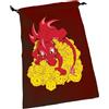 Steve Jackson Games | Dice Dragon Dice Bag Red | Large Drawstring Bag with Custom Dice | Includes 2 custom 16mm d6 dice | Holds Over 100 Dice Gamers and Collectors