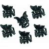 Glitz4Girlz 6 Mini Butterfly Hair Clip Clamps Claws Grips In Black