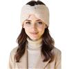 Vivisence Donna Fascia Per La Testa Maglia Morbida Con Nodo Comfort E Calore, Beige,Taglia Unica