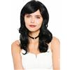 WIG ME UP - 91725-EZA103B Parrucca da donna in maschera, lunghezza media, ondulata, riga, nera
