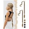SanKristo 2 PCS 76cm Estensioni intrecciate Coda di cavallo elastico Cravatta treccia lunga Accessori Parrucca Posticci Capelli lisci naturali Ponytail finta sintetiche Donne Quotidian Castano chiaro