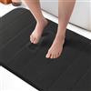 KEPLIN Tappetino da bagno in memory foam, ultra morbido, altamente assorbente, antiscivolo, lavabile in lavatrice, comfort di lusso per pavimenti di casa e bagno (nero, 60 x 90 cm)