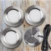 HCFEI 1 lampada da incasso a LED da 12 V, ultra piatta, 3 W, foro da 55 mm, con cavo da 2 m, IP44, per armadi a specchio, vetrine, mobili e armadi (acciaio inox spazzolato 3000 K)