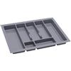 ALUSFERA Portaposate da Cassetto 70cm - Universale Organizer Cassetti Cucina - Porta Posate Cucina Cassetto - Divisori per Cassetti Cucina - Durevole Portaposate da Cassetto 630x430mm - Argento