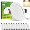 Forepin Faretti LED da Incasso per Cartongesso, 5W 450LM Luci da Soffitto Interno, Luce Neutro 4000K Ultrasottili IP44 Faretto Led Incasso per Bagno, Diametro Foro Ø68-80mm, AC 220-240V, Set di 12
