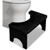 Jinfanshurich Sgabello per WC in bambù, 37×20×17 cm Sgabello WC antiscivolo ed ergonomico per favorire la digestione, sgabello per WC salvaspazio per WC e bagno (nero)