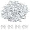 QUARKZMAN 60Pz Fiocchetti Argento con Perle 1 Mini Fiocco di Nastro Raso Multicolori Piccoli Applicazioni per Regalo DIY Capelli Cucito Matrimonio Festa Decorazione Natalizi