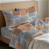 Riad Arredo Mahome Set Completo Letto in Pregiata Flanella 100% Cotone con Trattamento Antipalline - Completo Lenzuola Caldo Cotone Morbide Artigianali Alta Qualità Made in Italy (Square Arancio, Francese)