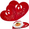 NARAMAKI Cuore Tovagliette Rosse da Cucina - Set 2 Tovagliette A Forma Di Cuore In Feltro Festa della Mamma 2025 - Ideali Per Colazione/Cena - Decorazioni Romantiche