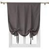 ele ELEOPTION Tenda Oscurante Semplice con Lacci, con Tasca per Asta, per Isolamento Termico, Oscurante, per Camera da Letto, Soggiorno, Cucina, Finestra Piccola, Poliestere (117x137cm, Grigio Scuro)