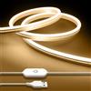 iNextStation Striscia LED Neon 2M Bianco Caldo, USB 5V LED Strip Dimmabile