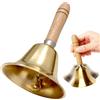 Minfuerang Campana a Mano, Campanello a Mano con Manico in Legno, Campana di Chiamata in Ottone Massiccio per Anziani a Casa, Matrimonio,Cena, Meditazione,Natale (14.5 * 8cm)