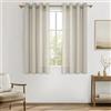 MRTREES Tende Beige in Lino 140x145cm, Tende Corte per Finestre Moderne Semioscuranti per Interni, 2 Pezzi Eleganti per Camera da Letto e Soggiorno, Tenda con Occhielli Decorativa per Casa