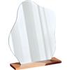 leruiyezs Acrilico Specchio Trucco con Base in Legno,Specchio Forma di Nuvola Irregolare Senza Cornice,Decorativo Irregolare Senza Cornice per Camera da Letto, Soggiorno,Ufficio