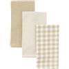 DAMDAM GO Panno da cucina, assorbente e resistente, design elegante per cucina, set di strofinacci morbidi, 50 x 50 cm, confezione da 3 pezzi (Beige)