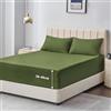 Aisbo Tela Custodia 160x200 Cappuccio Grande 40 cm - Tela Custodia 2 Persone 160 x 200 Cappuccio Grande 40 cm Matracci in Microfibra Oeko-Tex con Elastica Tutto intorno, Verde Olivo