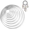 XPOOP 18 Pezzi Cerchi per Acchiappasogni, DIY Anelli in Metallo per Decorazioni, Cerchi per Borse Uncinetto, Anello Metallo per Acchiappasogni, DIY, Corona Nuziale, Fioristica, Argento