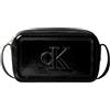 Calvin Klein Bold CK Metallic Camera Bag Lv04F3331G, Crossover Donna, Black (Black), One Size