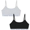 Juicy Couture Ren 2 Pack-BH Bralette ohne Bügel mit Verstellbaren Trägern für Sport Freizeit U. Fitness in Versch. Farben Reggiseno, Black/Silver Marl, XL Donna