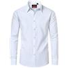 Lion Nardo Camicie da Uomo vestibilità Regolare Solido Formale Manica Lunga Casual Button Down Camicie Colletto spalmato, Tutto Bianco., XX-Large