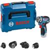 Bosch Professional 06019H3003 GSR 12V-35 FC FlexiClick System Trapano-avvitatore a Batteria 12V System, Include 4 Accessori FlexiClick, Batteria e Caricabatteria non Incluse, in L-BOXX